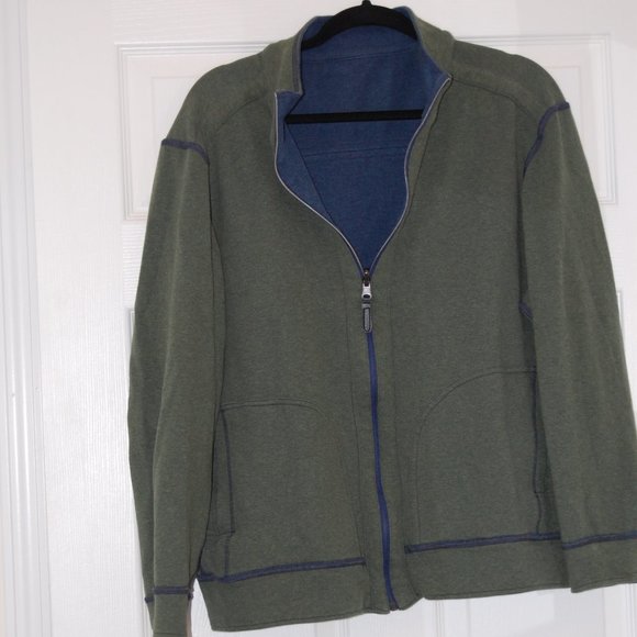 Green/Blue Reversible ZIpper Jacket No Tags - Picture 3 of 13